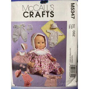 Baby Doll Clothes Pattern McCall's Crafts M5347c 18 Pieces For 15" Dolls Uncut